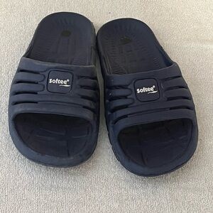 Softee Blue/White Sandals Sz 10 10 1/2 (41)
